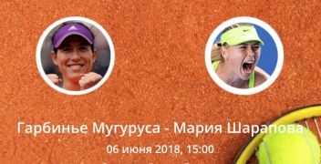 Теннис. Гарбинье Мугуруса — Мария Шарапова. 06.06.2018